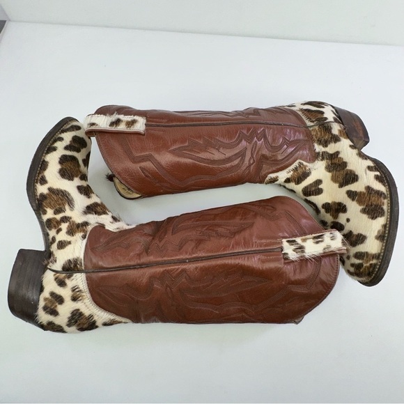 Vintage Bob’s Boot Co Women’s Cowboy Western Cowhide Boots Size 5 - Picture 3 of 10